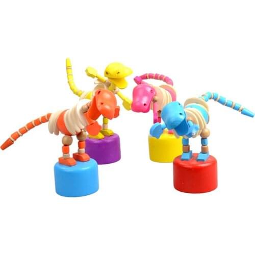 Montessori Educational Toys for Children Early Learning Wooden Materials Exercise Baby Fingers Flexible Dinosaur 1 Pcs