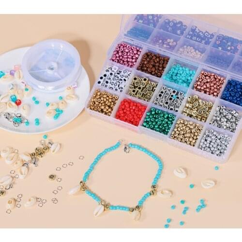 3mm Charm Beads Glass Seed Bead Box Set Round Beads For DIY Bracelet Necklace Jewelry Making Accessories 18 Colors 9000pcs