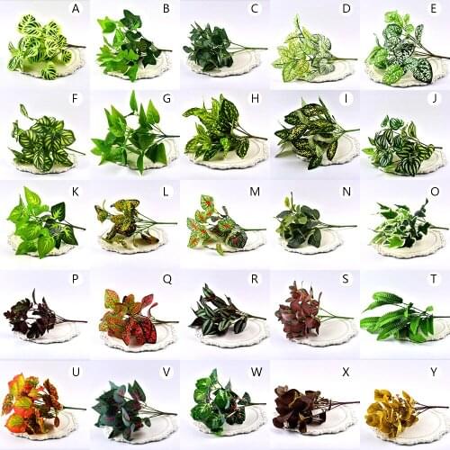 New Artificial Shrubs Creative Decorative Artificial Plant Ferns Simulation Plant Plastic Flower Fern Wall Material Accessories