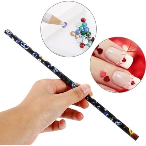 NEW Nail Jewelry Nail Crayons Point Pen Sticky Drilling Sticky Pen Nail Paste Stick Nail Tool Beauty DIY Tool White Core