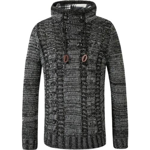 Man clothes Mans Casual Beige Slim Fit Sweater Pullover Mens Sweaters Jumper Men Turtleneck Hole Knitted Pullovers