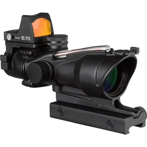 4x32 Optic Scope Riflescope Red Cahevron Reticle Fiber Green Illuminated Optic Sight With Rmr Mini Red Dot Sight