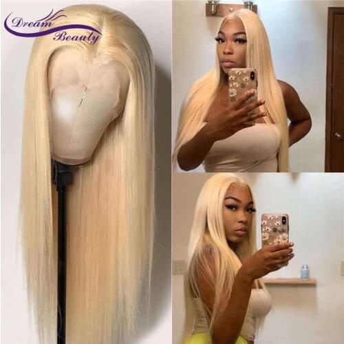Blonde 13x4 Lace Frontal Wig #613 Color Lace Frontal Human Hair Wigs Brazilian Transparent Lace Wig Pre Plucked Human Hair Wigs