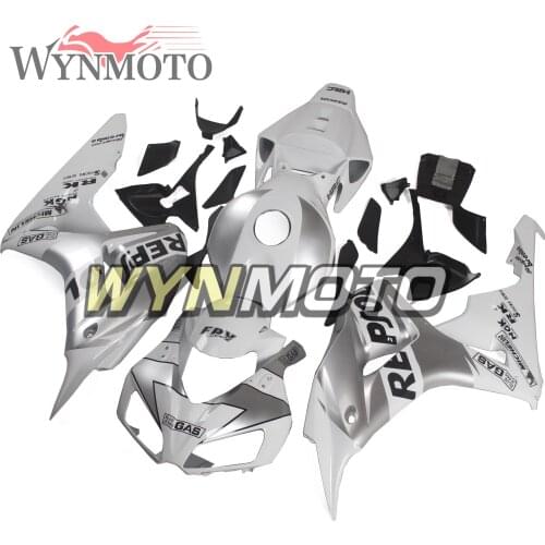 Repsol White Silver ABS Injection Fairings For Honda CBR1000RR 2006 2007 cbr1000rr 06 07 Plastic Motorcycle Bodywork Kit