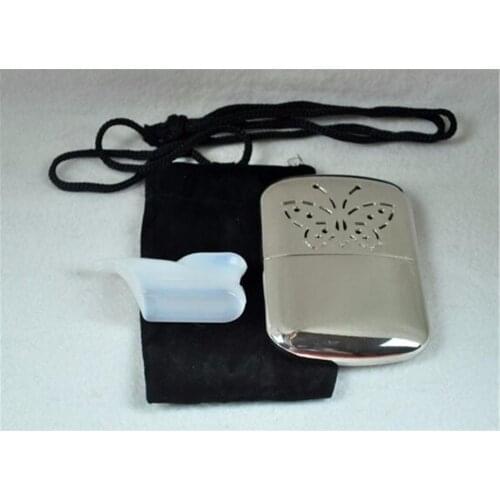 Portable Pocket Hand Warmer Silver Indoor And Outdoor Hunt Handy Warmer Heater
