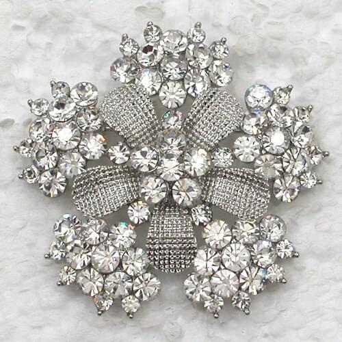 Clear Rhinestone Flower Pin brooches C777 A