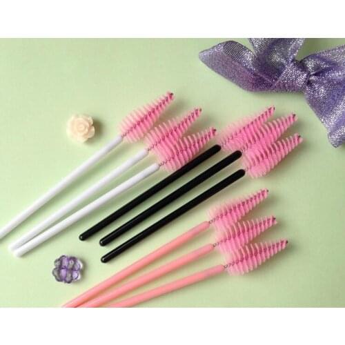 Factory direct sales of disposable color water drop eyelash brush volume mascara brush pink color100pcs/lot