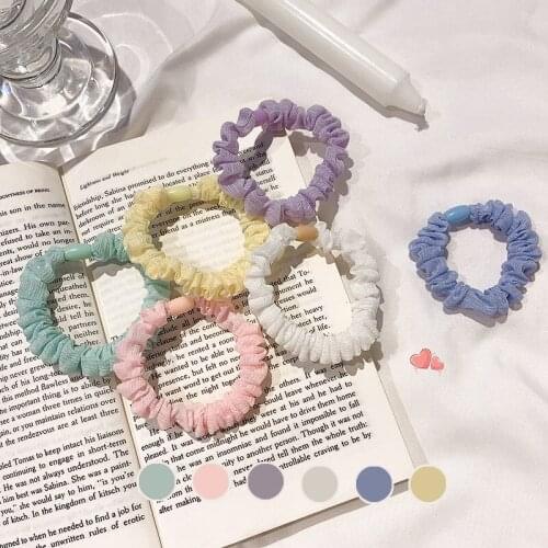 Korean Fresh Color Hair Tie Elastic Hair Rope Simple Fabric Art Scrunchies Ponytail Headdress For Women Accessories Ornaments