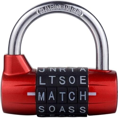 5 Letter Word Padlock Combination Security Resettable Lock Heavy Duty Aluminum