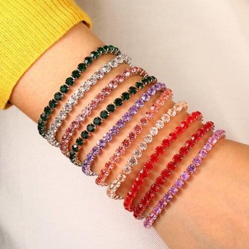 Crystal Rhinestone Bride Wedding Bracelet & Bangles Luxury Charming Shining Women Rope Chain Adjustable Bracelet Hip hop Jewelry