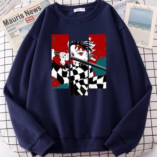 Japanese Anime Demon Slayer Sweatshirt Hip Hop Casual Amle Clothing Autumn Casual Hoodies For Mens Casual Fleece Warm Tracksuit