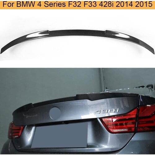 Carbon Fiber Rear Trunk Spoiler Lip Wing For BMW 4 Series F32 F33 Coupe 2D Only 14-17 428i 435i Rear Trunk Spoiler Wing Boot Lid