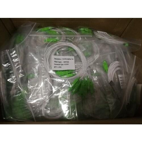 10pcs/lpt FTTH 1X16 PLC SC/APC SM 0.9mm PVC G652D 1m FTTH Fiber Optic Splitter SC APCHigh Stability Free Shipping