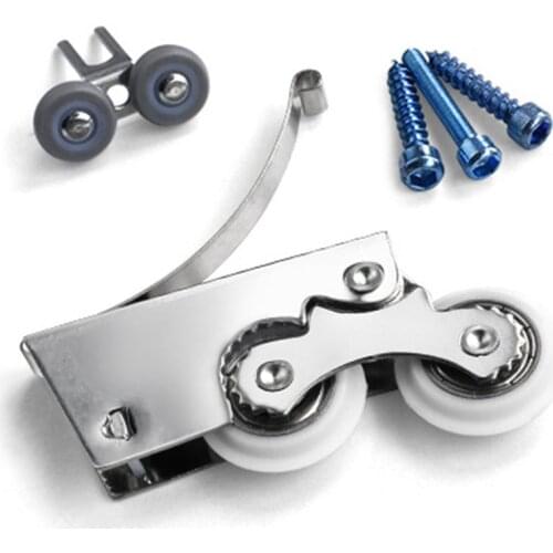 2pcs Double Wheel Door Runners Rollers Replacement Window Door Wheels Sliding Enclosure Wheels Pulleys For Home Wardrobe