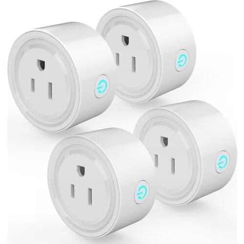 4 Pack Smart Wi-Fi Mini Outlet Plug Switch Works With Echo Alexa Remote Control US Plug