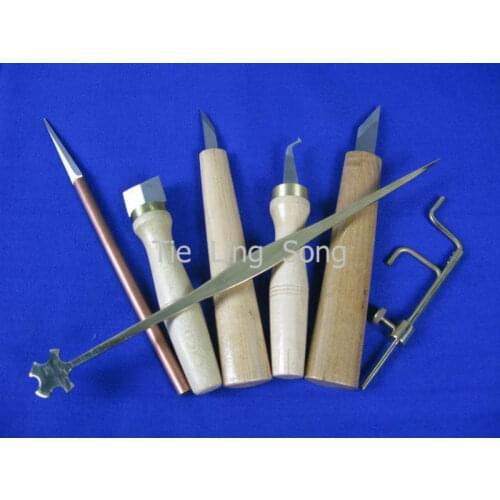 New 7pcs various violin making repairing tools,soundpost setter install and adjust tool,cutters knives