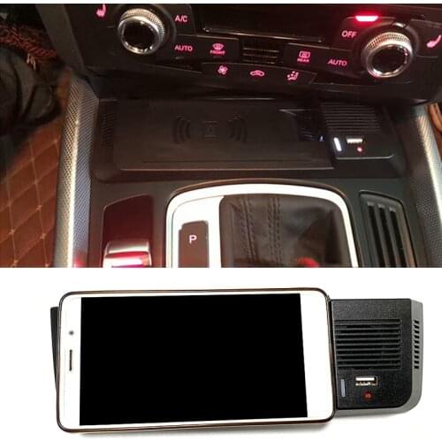For Audi Q5 2009-2017 SQ5 2014-2017 15w car QI wireless charging phone charger wireless phone holder charging plate accessories