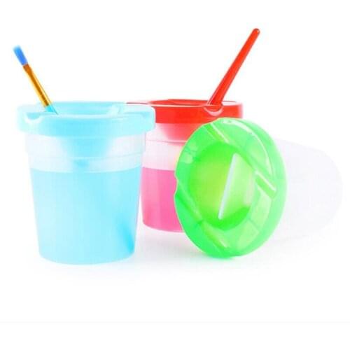 Pen wash cup waterproof and anti-pigment pour out anti-spill accessories pen wash bucket childrens color paint painting tools