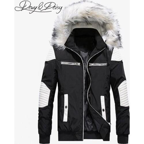 DAVYDAISY 2019 New Men Parkas Man Winter Jacket Thicken Warm Coat Fashion Causal Fur Collar Hooded Jacket Brand Clothes DCT-262