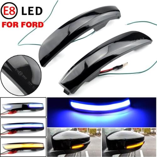 Flowing Water Blinker Light Bicolor LED Dynamic Turn Signal Blinker Light For Ford Kuga Escape EcoSport 2013 2014 2015-2018