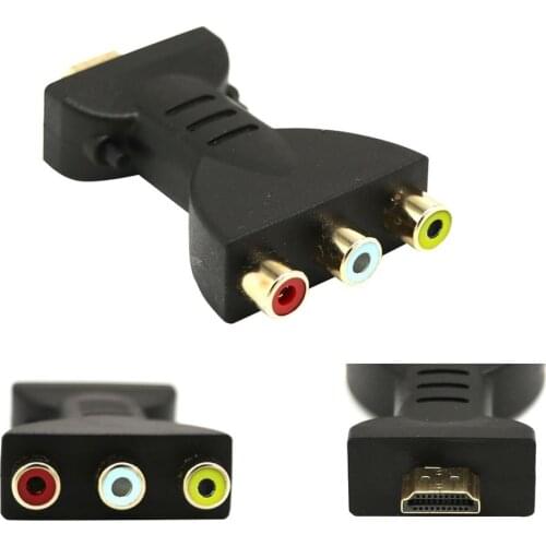 Flexible Portable HDMI to 3 RCA Video Audio AV Adapter Component Converter for HDTV DVD Projector Converter