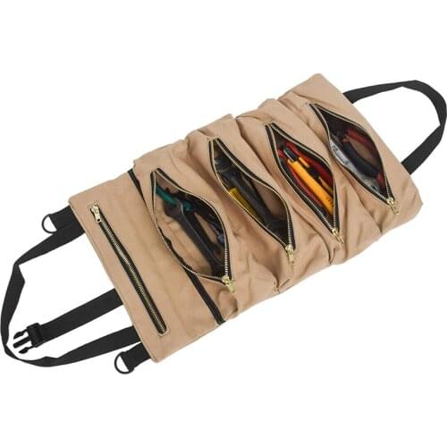 Hot Sale Roll Tool Roll Multi-Purpose Tool Roll Up Bag Wrench Roll Pouch Hanging Tool Carrier Sling Holder Zipper Carrier Tote