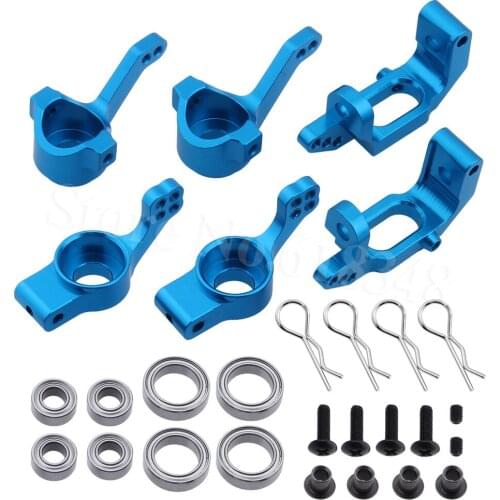 HSP RC 1/10 Model Car Upgrade Parts Aluminum Steering Hub Mount 102010 102011 102012 Bearings Bolts Screws For Truck Fit Redcat
