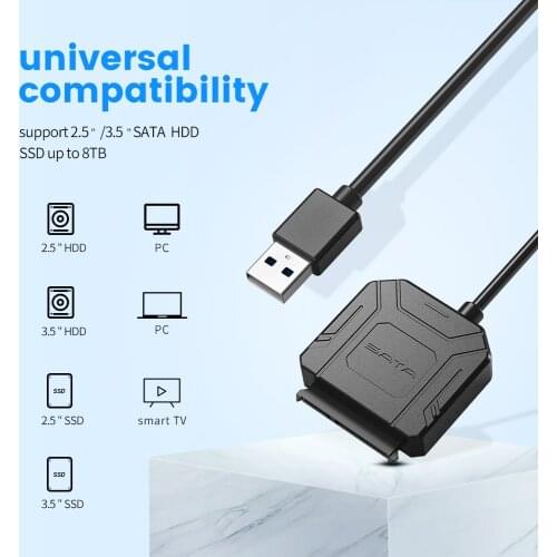 USB 3.0 To SATA Cable Adapter Converter Hard Drive Cables for Laptops Samsung Seagate WD 2.5 3.5'' HDD SSD Computer USB CABL