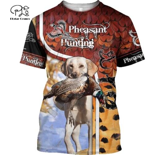 PLstar Cosmos Camo Animal Hunter Dog Pheasant Duck Hunting Tattoo Men/Women NewFashion 3DPrint Summer T-Shirt Short Sleeves A2