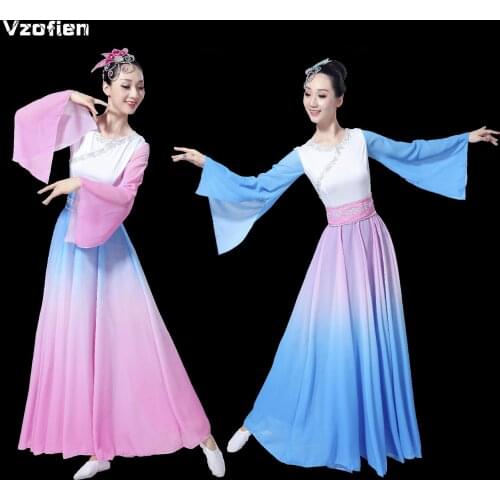 Chinese Folk Dance Yangko Dress National Waist Drum Suit Traditional Female Fan Hanfu Dance Adults Costume Stage Performance