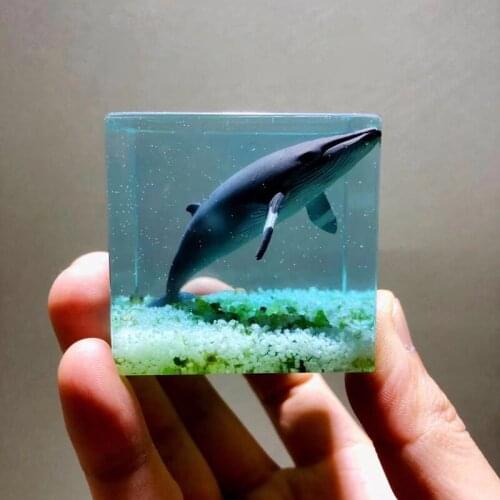 Handmade Marine Ocean Minke Whale Peak Crystal Peripheral Qi Tan Resin Decoration Car Creative Gift