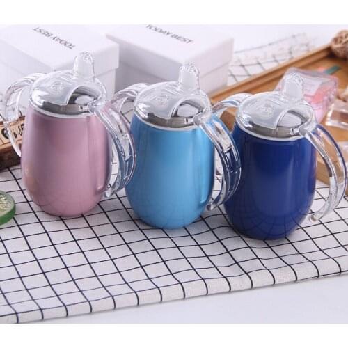 12pcs 8oz Stainless Steel Sippy Cups Double Wall Vacuum Insulated Baby Tumbler Cup Travel Car Mugs Milk Bottle