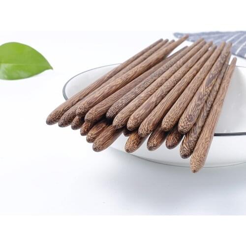 Kitchen Tableware Japanese Style Household Round head Wenge Wood Restaurant Chopsticks 10pair/lot