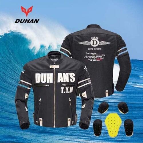 Summer Breathable Mesh DUHAN Moto motorcycle riding jacket motorbike Cycling men chaqueta moto dress black beige Gray M L XL XXL