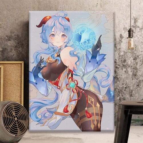 HD Hot Anime Girl Genshin Impact Series Nordic Ornaments Wall Art Prints Posters Study Bedroom Bar Bedroom Home Decor