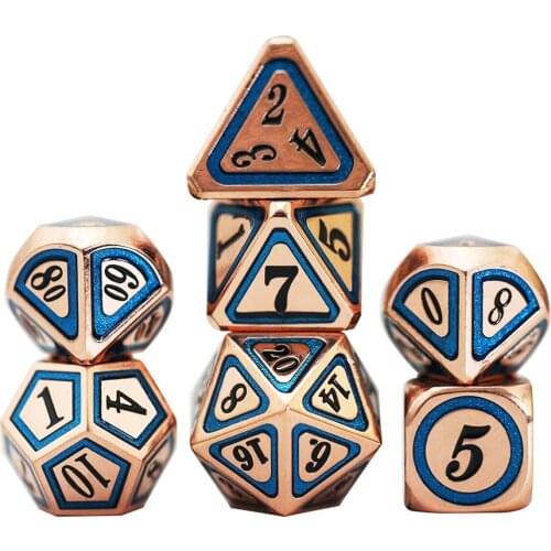 Metal Dice Polyhedral 7pcs/ Set for For Table Board Role Playing Game As Gift