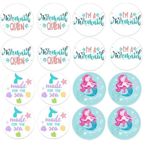 Cute Mermaid Patterns Waterproof Cartoon Sticker for Kids Party Self-adhesive Paper Sticker Baby Shower Party Gift Decorations