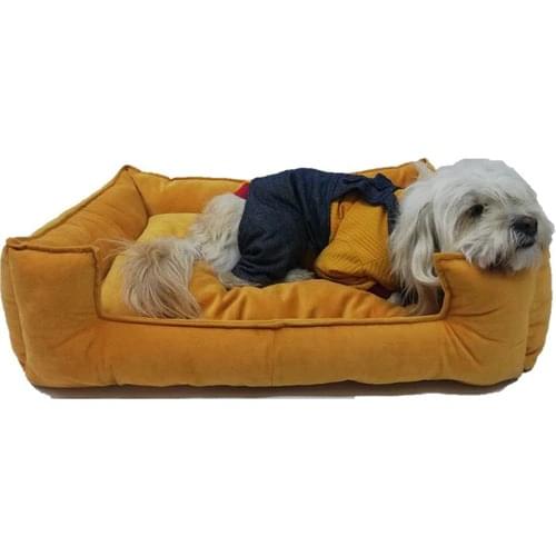 Muud Fashion Washable Cat and Dog Bed Yellow