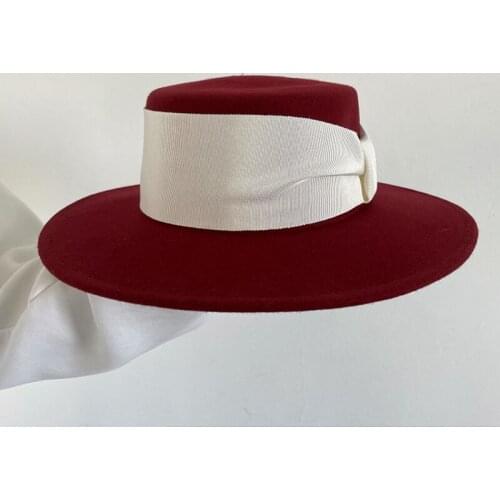 Fashion Wool Felt Hats Wide Brim Fedoras For Wedding Party Church Hats Pork Pie Top Hat Floppy Sombrero Mujer Women Fascinator