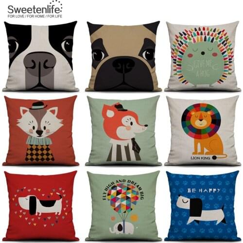 Sweetenlife 20in x 20in Pillow Cover Cartoon Animals Cushion For Chair European Style Decorative Throw Pillows Drop Shipping