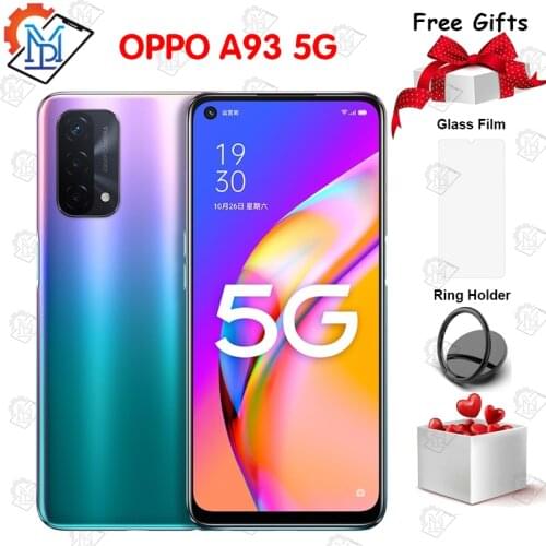 Original OPPO A93 5G Mobile Phone 6.5 Inch 90Hz Screen 8GB+256GB Snapdragon 480 Octa Core Android 11 5000mAh Battery Smartphone