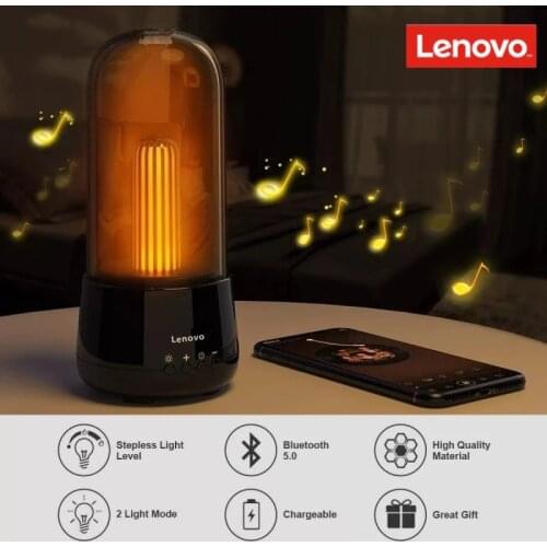 Portable Lenovo Bluetooth Speaker Wireless Bluetooth Speaker Bluetooth Powerful High Boom Box Outdoor Bass Hi-Fi with LED Light