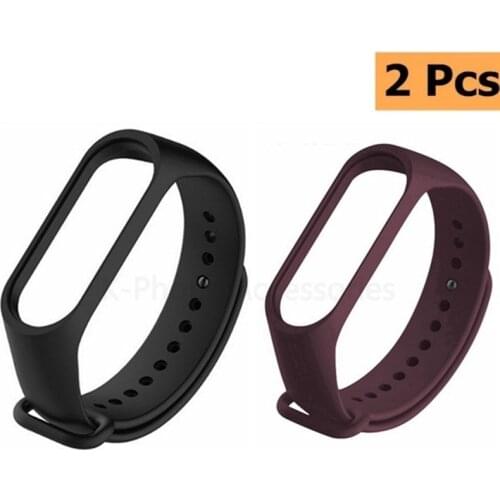2PCS Silicone Strap For Xiaomi Mi Band 4 6 Band 5 Replacement Wrist Wristband Bracelet for Xaomi Xiomi Xiami Miband 3 4 Bracelet