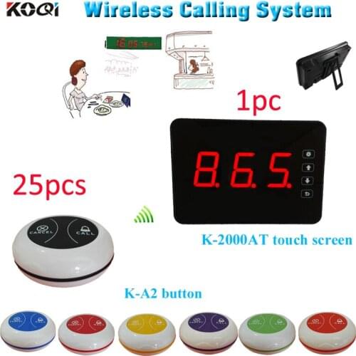 Steak shop Customer calling system wireless remote buzzer (1 touch display receiver 25 transmitters)