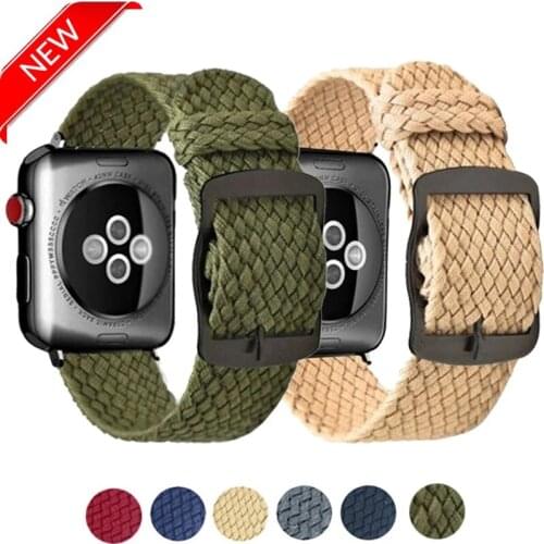 Sport Nylon Band for iwatch Series 6 5 4 3 2 1 Bands 38mm 42mm Replacement Loop straps For Apple Watch 5 4 3 40mm 44mm bracelet