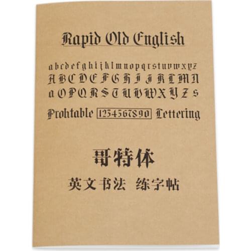 English Practice Copybook Gothic Calligraphy Copy Dipping Exercise Book Stroke Order Radical Practice Copybook for Beginners