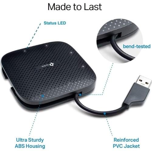 TP-Link USB 3.0 4 Port Portable Data Hub for Mac iMac MacBook Pro Air, Ultrabooks, Windows 10 Tablet and Any PC UH400 5Gbps-fast
