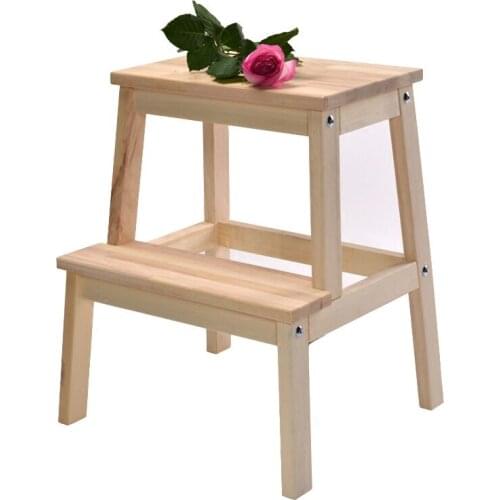 Solid wood step stool childrens home ladder stool change shoes stool steps high and low stool
