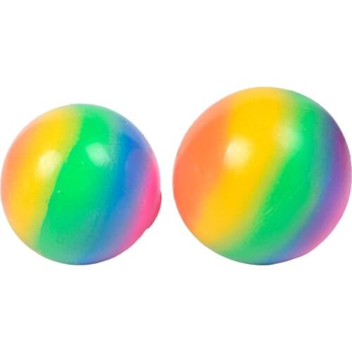 Colorful Rainbow Stress Balls Soft TPR Squeeze Squishy Balls Fidget Toys Kids Adults Stress