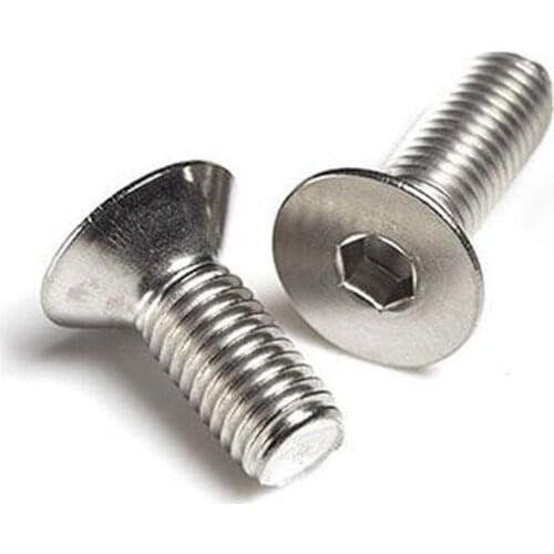 50Pcs Flat Head Cap Screws M2 M2.5 M3 M4 DIN7991 Countersunk Screws Hex Socket Machine Bolts Stainless Steel 304